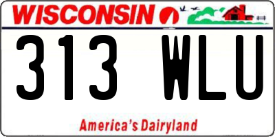 WI license plate 313WLU