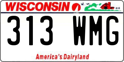 WI license plate 313WMG