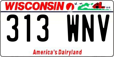 WI license plate 313WNV