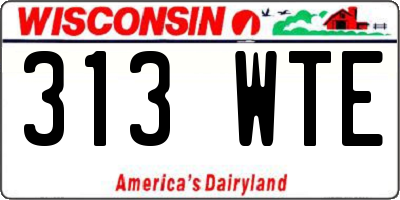 WI license plate 313WTE
