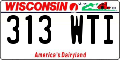 WI license plate 313WTI