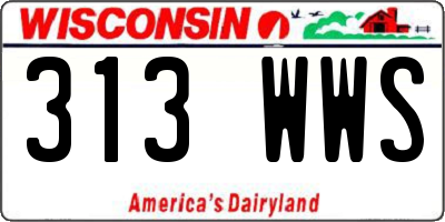 WI license plate 313WWS