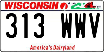 WI license plate 313WWV