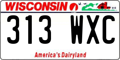 WI license plate 313WXC