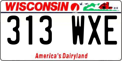 WI license plate 313WXE