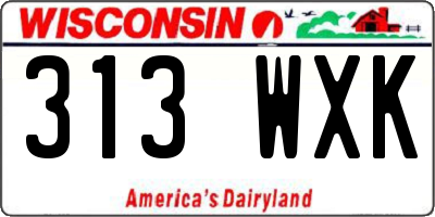 WI license plate 313WXK