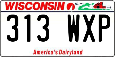 WI license plate 313WXP