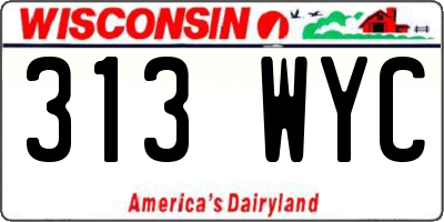 WI license plate 313WYC