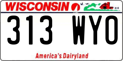 WI license plate 313WYO