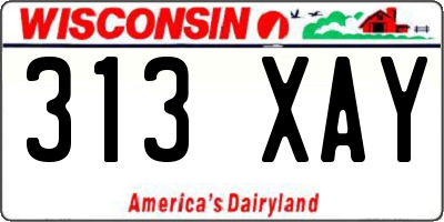 WI license plate 313XAY