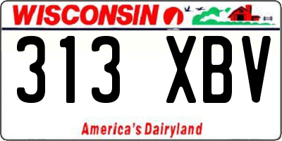WI license plate 313XBV
