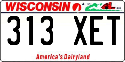 WI license plate 313XET