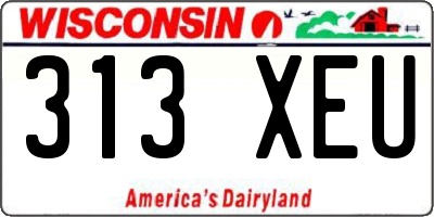 WI license plate 313XEU