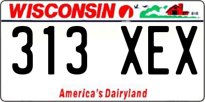 WI license plate 313XEX