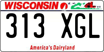 WI license plate 313XGL