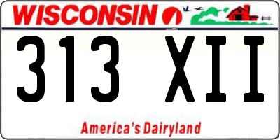 WI license plate 313XII