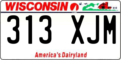 WI license plate 313XJM