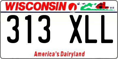 WI license plate 313XLL