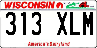 WI license plate 313XLM