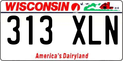 WI license plate 313XLN