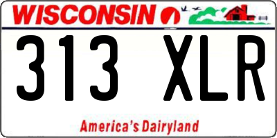 WI license plate 313XLR