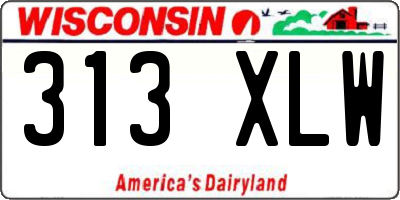 WI license plate 313XLW