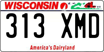 WI license plate 313XMD