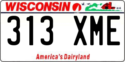WI license plate 313XME