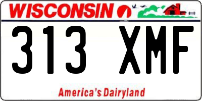 WI license plate 313XMF