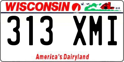 WI license plate 313XMI