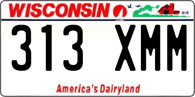 WI license plate 313XMM