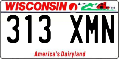 WI license plate 313XMN