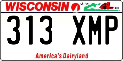 WI license plate 313XMP
