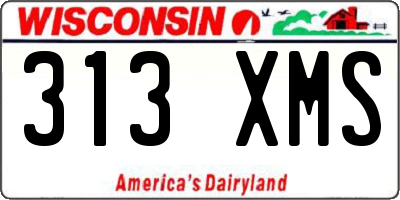 WI license plate 313XMS