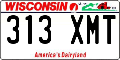 WI license plate 313XMT