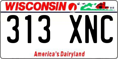 WI license plate 313XNC