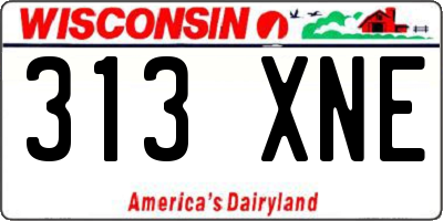 WI license plate 313XNE