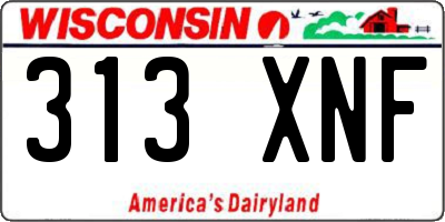 WI license plate 313XNF