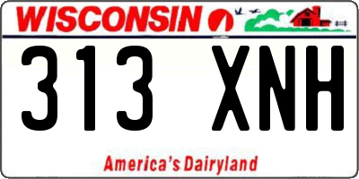WI license plate 313XNH