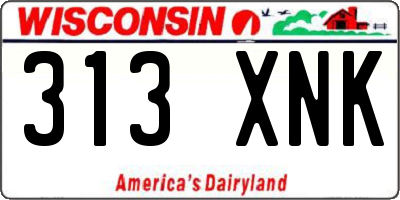WI license plate 313XNK