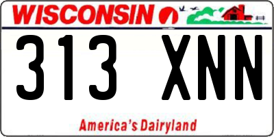 WI license plate 313XNN