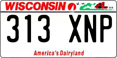 WI license plate 313XNP