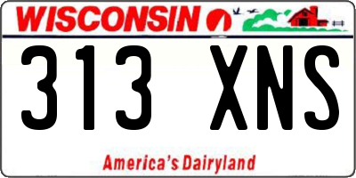 WI license plate 313XNS