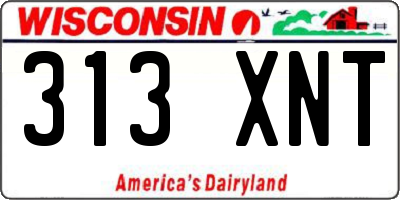 WI license plate 313XNT