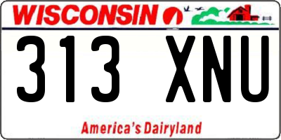 WI license plate 313XNU