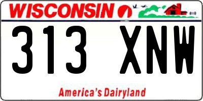 WI license plate 313XNW