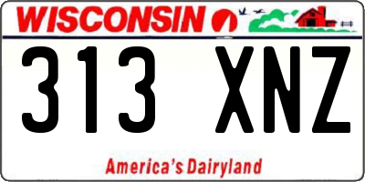WI license plate 313XNZ