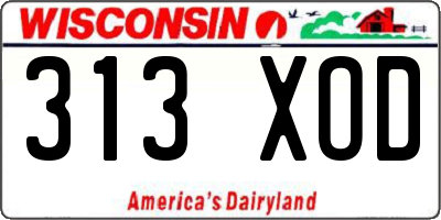 WI license plate 313XOD