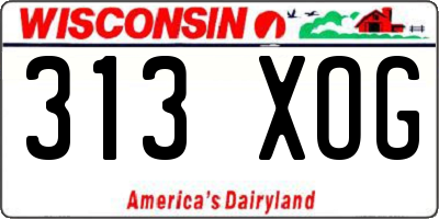 WI license plate 313XOG