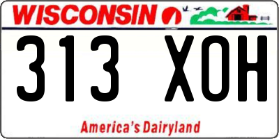 WI license plate 313XOH